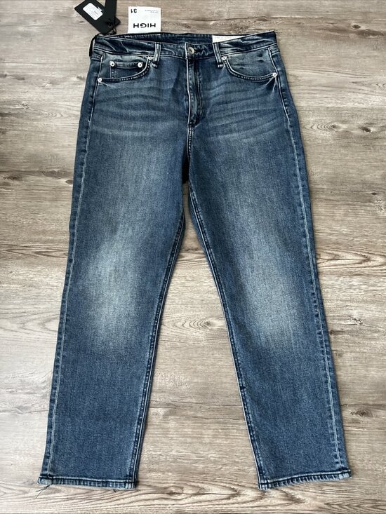 Rag Bone Nina High Rise Cigarette Crop Jean Womens 31 Vallery Wash New - Picture 2 of 16